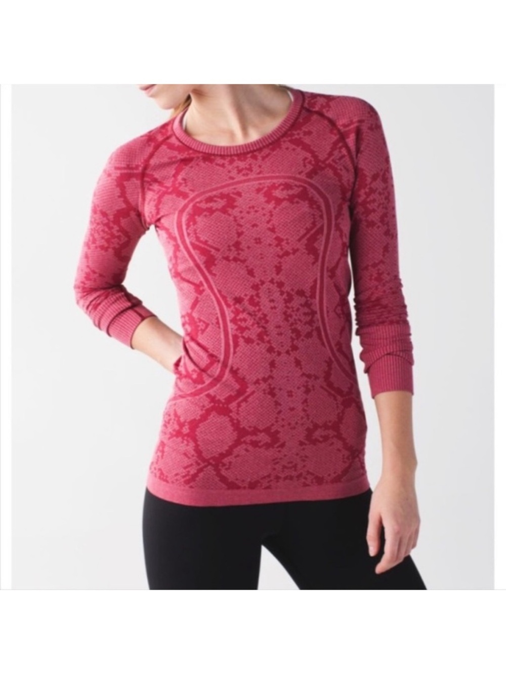 Lululemon swiftly tech red long sleeve top size 8